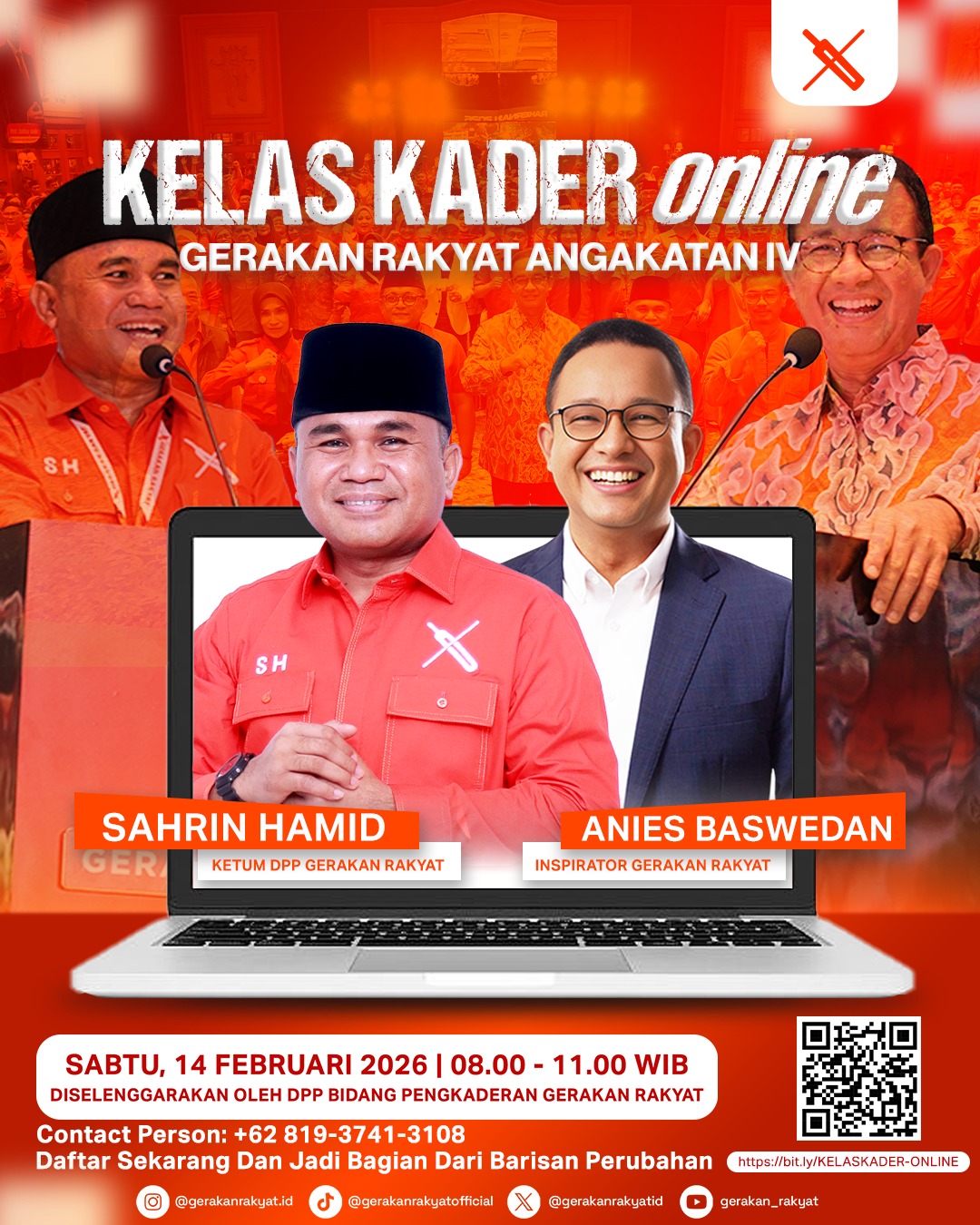 Gerakan Rakyat Gelar Kelas Kader Online Nasional, Terbuka untuk Seluruh Anggota